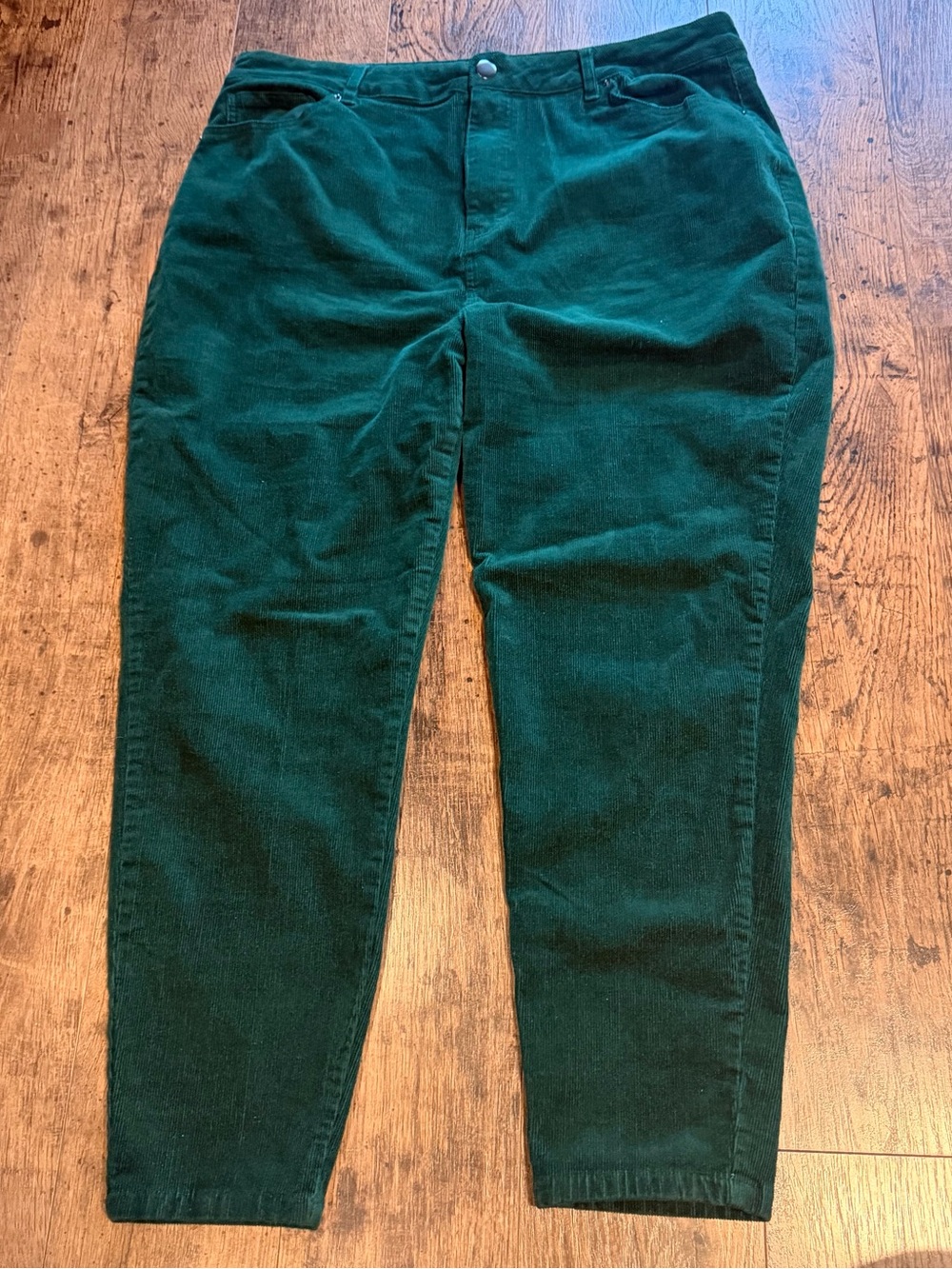 Forever 21 Dark Green Corduroy High-Rise Pants